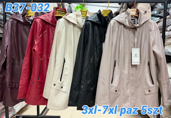 Kurtki damskie skórzana Roz 3XL-7XL, 1 Kolor Paczka 5 szt